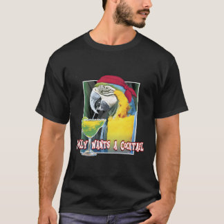 T-shirt Margarita Boire Pirate Parrot Polly Veut Un Coc