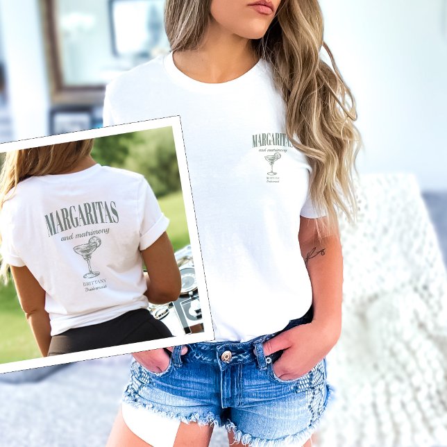 T-shirt Margaritas Et Mariage Bachelorette Personnalisée (Créateur téléchargé)