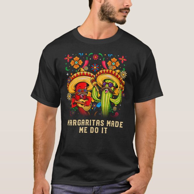 T-shirt Margaritas M'A Fait Faire Cocktail Humour Tequila (Devant)