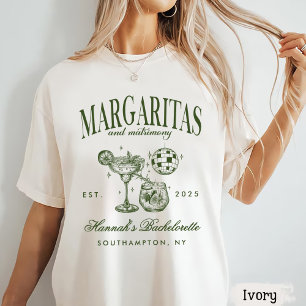 T-shirt Margaritas modernes rétro et Bach strié de mariage