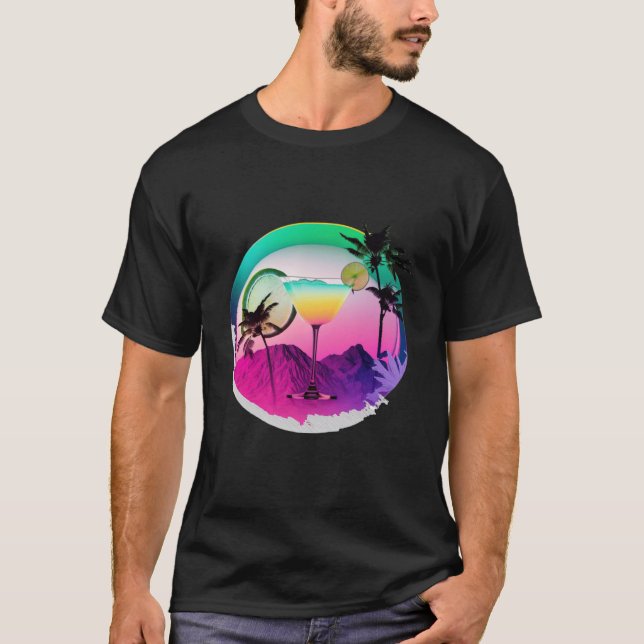 T-shirt Margaritas Synthwave 80s Rétrowave esthétique 2 (Devant)