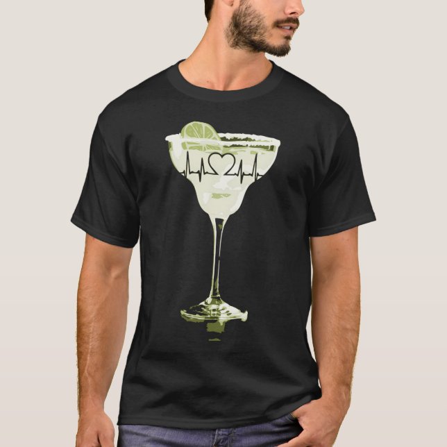 T-shirt Margaritaville Pulse Line Hebeat Margarita Glass (Devant)