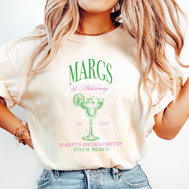 T-shirt Margs Matrimony Enterrement de Vie de Jeune Fille  (Margs Matrimony Personalized Bachelorette
Green Margs & Matrimony
Margarita Matrimony
Custom Bachelo)