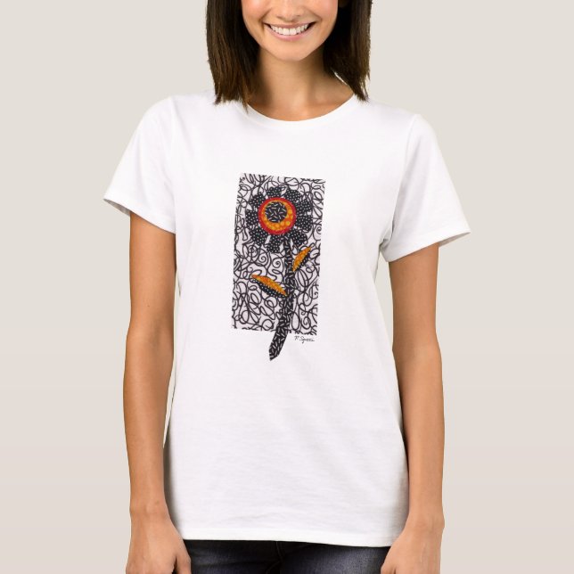 T-shirt Marguerite noire (Devant)