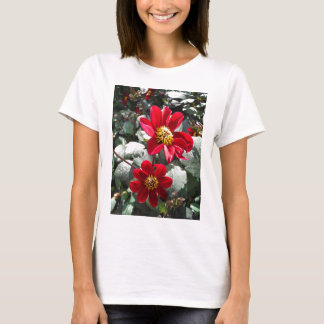 T-shirt marguerite rose chaud rouge / marguerites fleurs