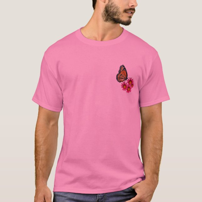 T-shirt Marguerite rose, chemise de monarque (Devant)