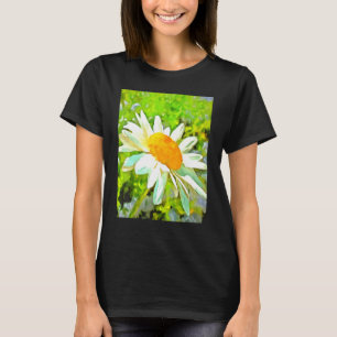 T-shirt Marguerites de jardin blanches artistiques lumineu