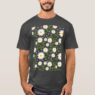 T-shirt Marguerites sur un Arrière - plan noir