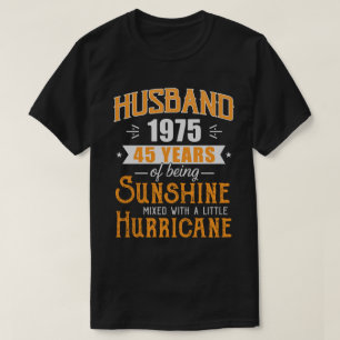 T-shirt Mari 1975 Cadeau, 45 Ans Mariage