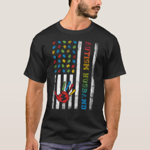 T-shirt Mari Autiste Drapeau Américain Sensibilisation à l