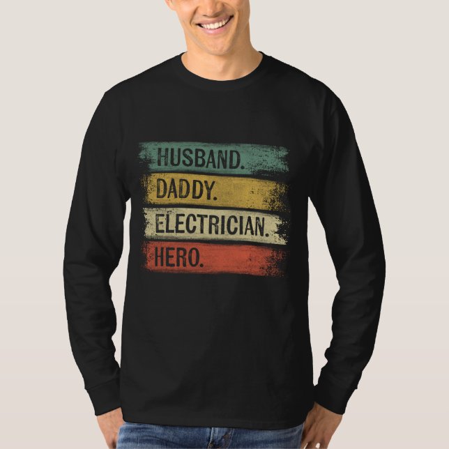 T-shirt Mari Daddy Electrician Hero Drôle Lineman Papa G (Devant)