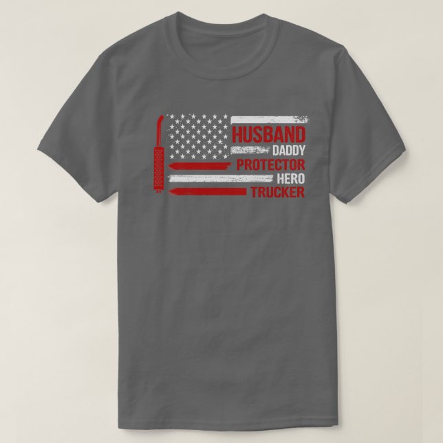 T-shirt Mari Daddy Protecteur Hero Trucker 4 juillet (Design devant)