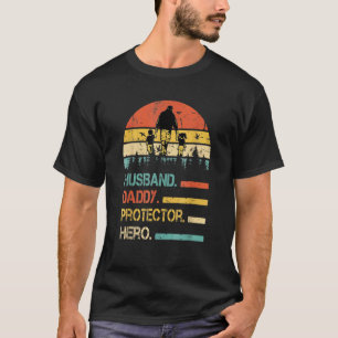 T-shirt Mari Daddy Protecteur Héros Fête des pères Vintage