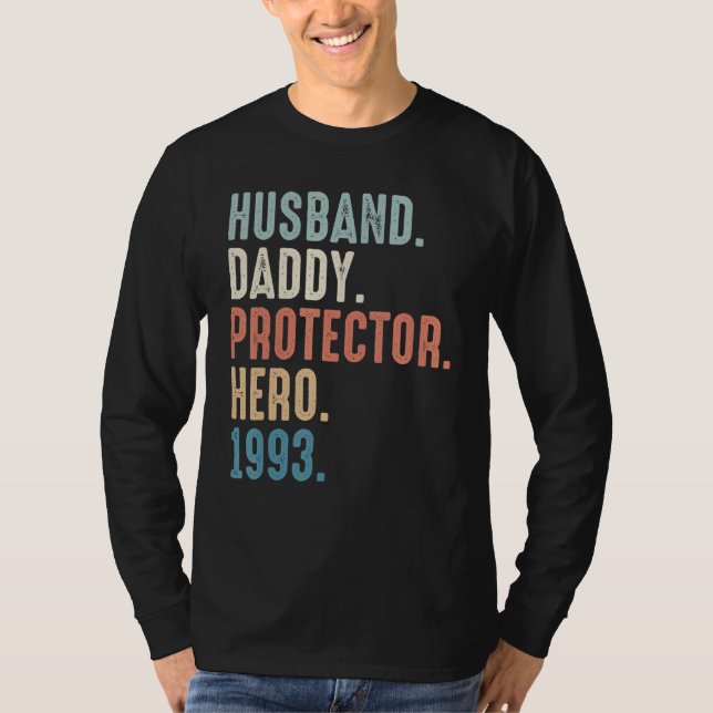 T-shirt Mari Daddy Protector Hero Best Papa depuis 1993 (Devant)
