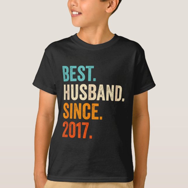 T-shirt Mari depuis 2017 8e Mariage (Devant)