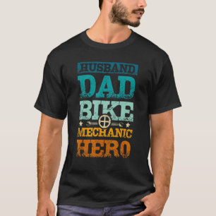 T-shirt Mari d'homme papa vélo mécanicien héros