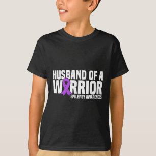 T-shirt Mari d'un guerrier de l'épilepsie au ruban violet