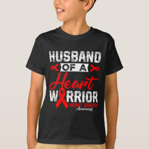 T-shirt Mari d'un guerrier du cœur Maladie cardiaque Ruban