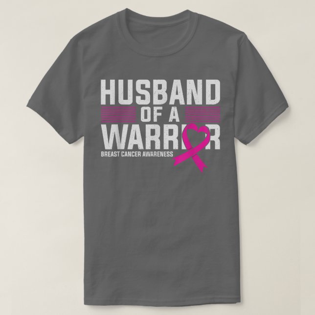 T-shirt Mari D'Un Guerrier Pink Ribbon Cancer Du Sein Awa (Design devant)