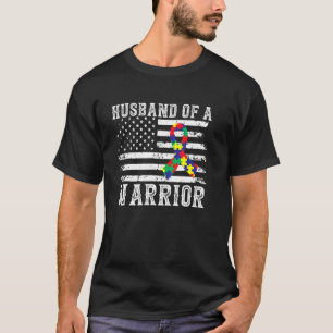 T-shirt Mari d'un guerrier Sensibilisation à l'autisme pou