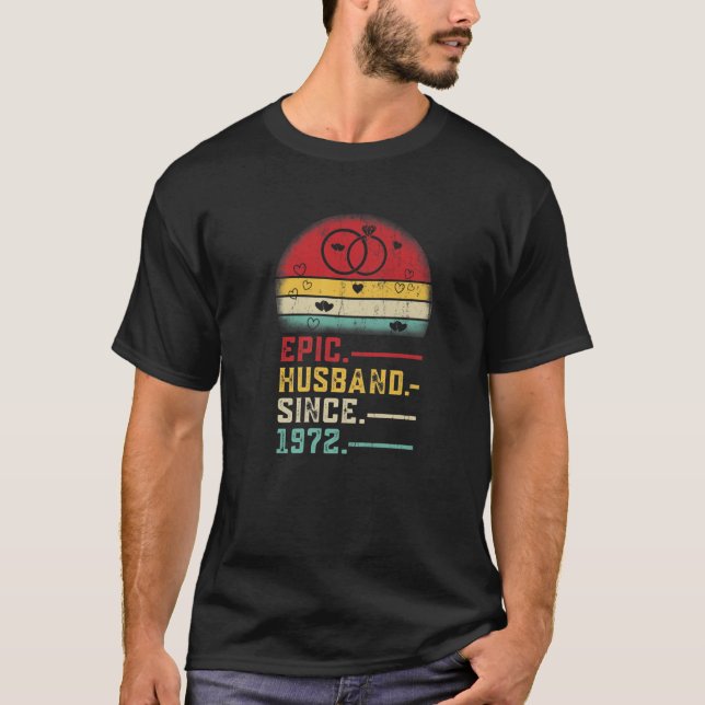T-shirt Mari Épique Depuis 1972 Graphique Mariage 50E Anni (Devant)