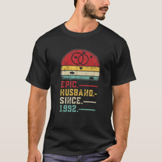 T-shirt Mari Épique Depuis 1992 Graphique Mariage 30E Anni