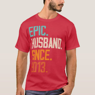 T-shirt Mari épique depuis 2013 Famille Mariage Couple Rel