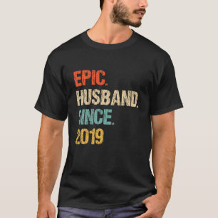 T-shirt Mari Épique Depuis 2019 - 2E Anniversaire Mariage