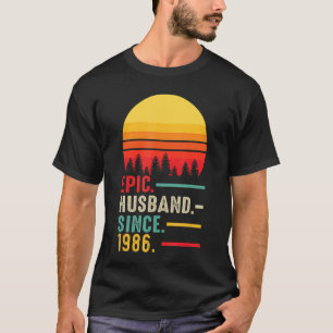 T-shirt Mari Épique Homme Depuis 1986, Joyeux Anniversaire