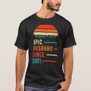 T-shirt Mari épopé depuis 2001 21 ans 21e Mariage Anni