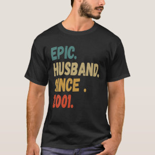 T-shirt Mari épopé depuis 2001 Mariage Anniversaire Rét