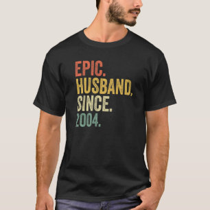 T-shirt Mari épopé depuis 2004 19 ans 19e Mariage Anni
