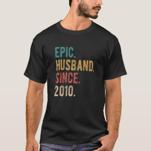 T-shirt Mari épopé depuis 2010 12e anniversaire Mariage F
