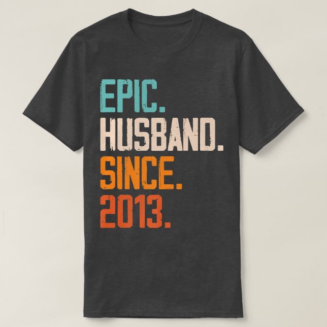 T-shirt Mari épopé depuis 2013 Mariage de famille Couple R (Design devant)