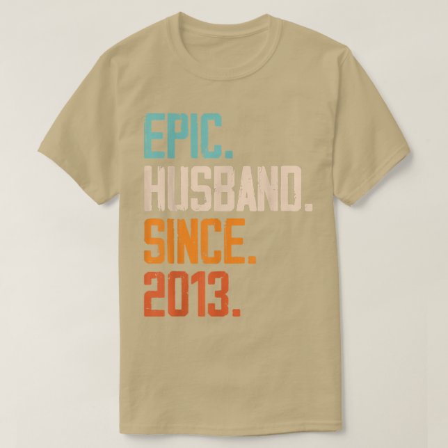 T-shirt Mari épopé depuis 2013 Mariage de famille Couple R (Design devant)