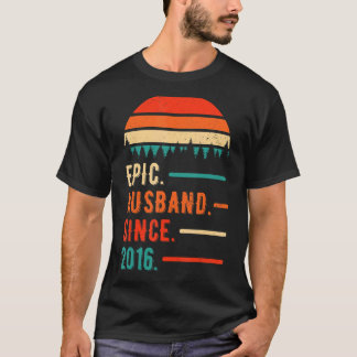 T-shirt Mari épopé depuis 2016 6 Ans 6ème Mariage Annive