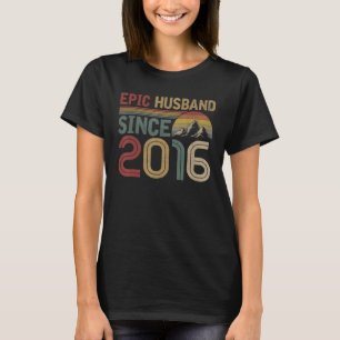 T-shirt Mari épopé depuis 2016 mignon 6ème Mariage Anniver