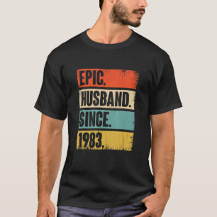 T-shirt Mari épopé rétro depuis 1983 39e Mariage Anivers
