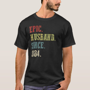 T-shirt Mari épopé rétro depuis 1984 38ème Mariage Aniver