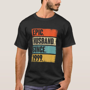 T-shirt Mari épopé rétro depuis 1999 23e Mariage Anivers