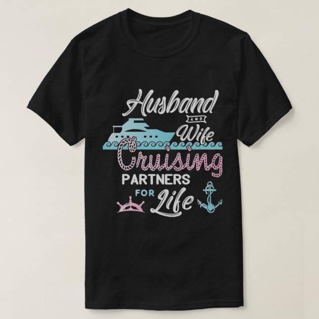 T-shirt Mari et épouses partenaires de croisière pour le c (Design devant)