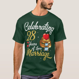 T-shirt Mari et femme célébrant 28 ans d'amour mariage