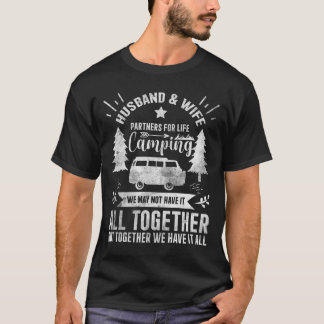 T-shirt Mari et femme partenaires de camping pour la vie d