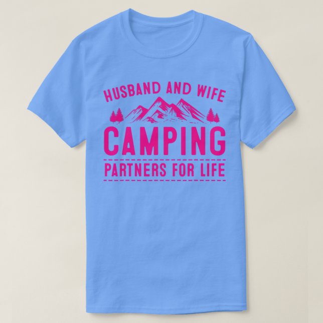 T-shirt Mari Et Femme Partenaires De Camping Pour Vie Cade (Design devant)