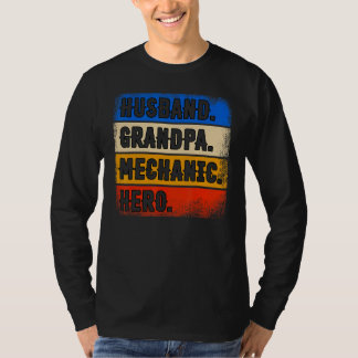 T-shirt Mari Grand-père Mécanique Héros Père Jour Mécaniqu