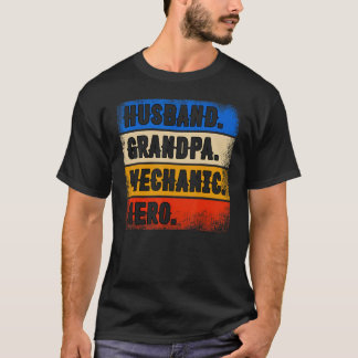 T-shirt Mari Grand-père Mécanique Héros Père Jour Mécaniqu