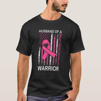 T-shirt Mari Homme D'Un Guerrier Sensibilisation Au Cancer