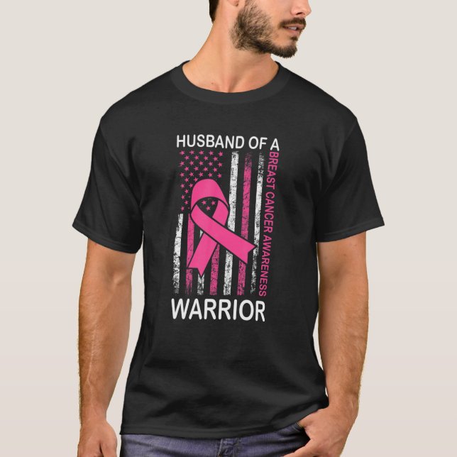 T-shirt Mari Homme D'Un Guerrier Sensibilisation Au Cancer (Devant)