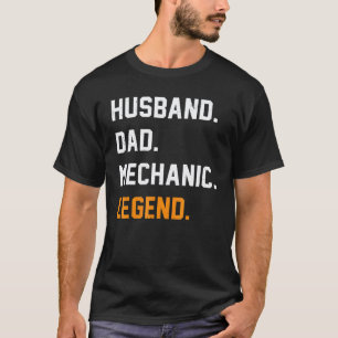 T-shirt Mari Husband Papa Mécanicien Légende Papa Père