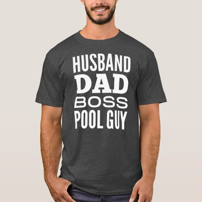 T-shirt Mari papa Boss Pool Guy  (Devant)